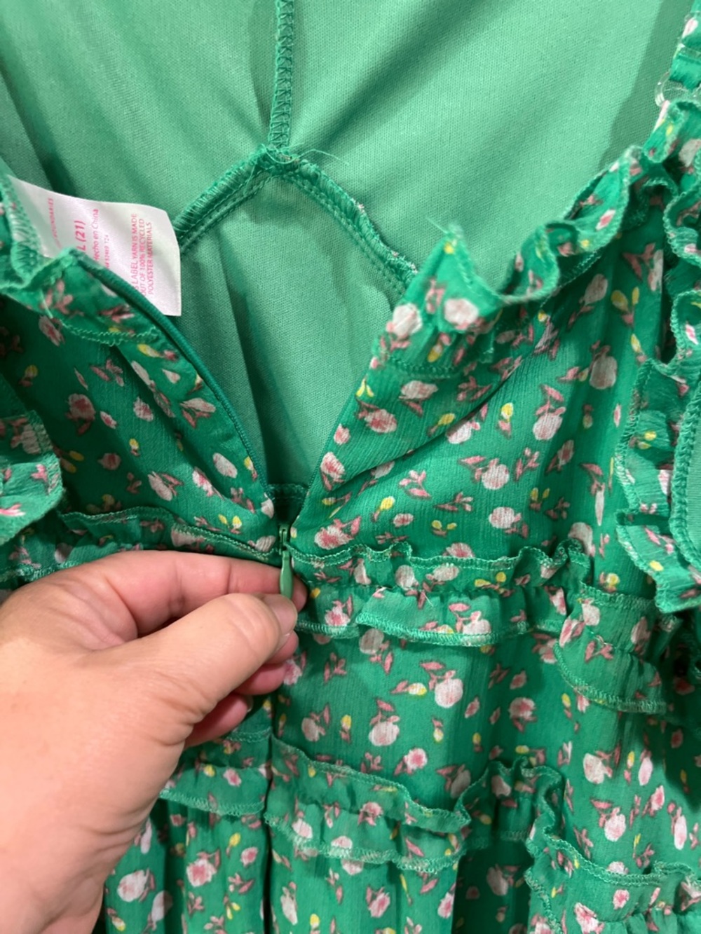 No Boundaries Green Floral Ruffle Dress - Picture 10 of 10